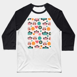 Owls and hearts Baseball T-Shirt